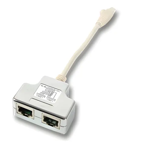 EFB T-Adapter Cat.6 2x RJ-45 weiß / Adapter / 0,15 m / 0,1 Gbit/s