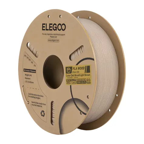 ELEGOO PLA Holzfilament Hell-Eiche / 3D-Druckerfilament / PLA / 1 kg