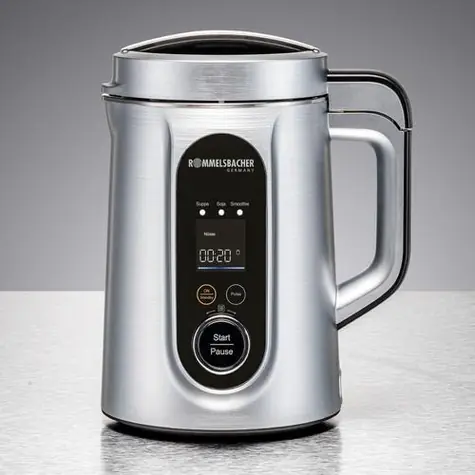 Rommelsbacher SVD 1400 Vera Edelstahl-Schwarz / Gemüsebrühe- und Suppenbereiter / 1400 W / 1,3 l / 9 Programme