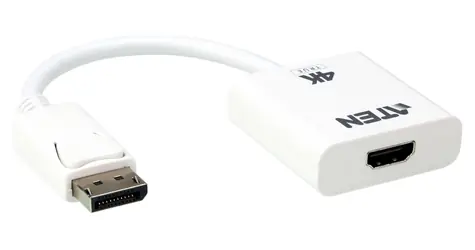 Aten VC986B / Adapter / DisplayPort auf HDMI 2.0 / Echtes 4K 60Hz / Weiß