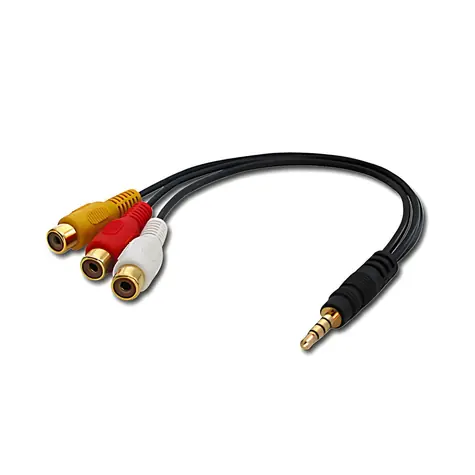 Lindy Adapter 3,5-mm-Klinke auf 3x Cinch, schwarz / Adapter / Video und Audio / 0,25 m