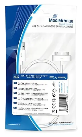 MediaRange USB-A - Apple 30-Pin weiß / Daten- und Ladekabel / 1 m / USB 2.0