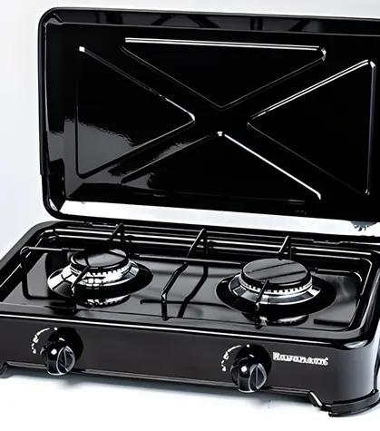 Ravanson K-02TB schwarz / Kochfeld / Gas / 2 Brenner / Tischgerät
