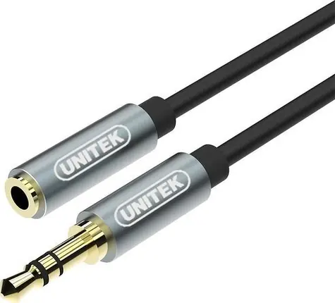 Unitek Y-C932ABK silber / Verlängerungskabel / 3,5 mm Klinkenstecker / 1 m