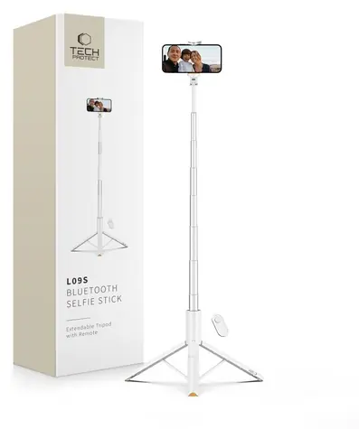 Tech-Protect L09S weiß / Selfie-Stick / Stativ