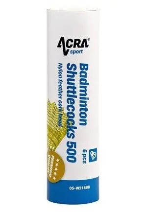 Acra 500 / Badmintonbälle / 6 Stück / Nylon / Karton