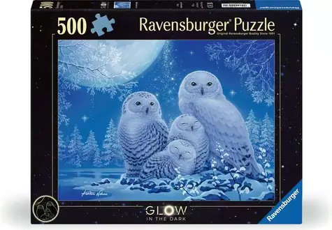Ravensburger Leuchtendes Puzzle Eulen bei Mondaufgang / 500 Teile / 49 × 36 cm
