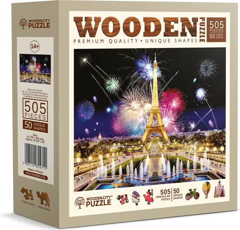 Wooden City Holzpuzzle „Nacht-Paris“ 2-in-1 / 505 Teile