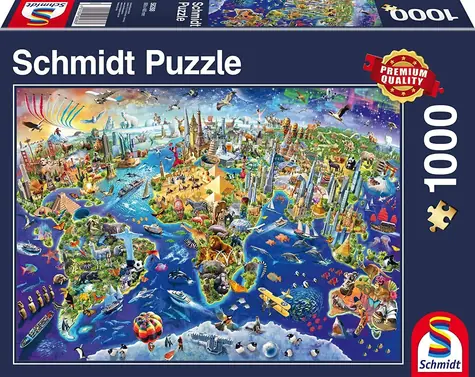 Schmidt Puzzle Entdecke die Welt / 1000 Teile