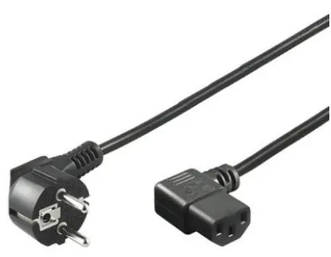Goobay 50080 schwarz / Netzkabel / CEE 7/7 - IEC C13 / abgewinkelt / 2 m