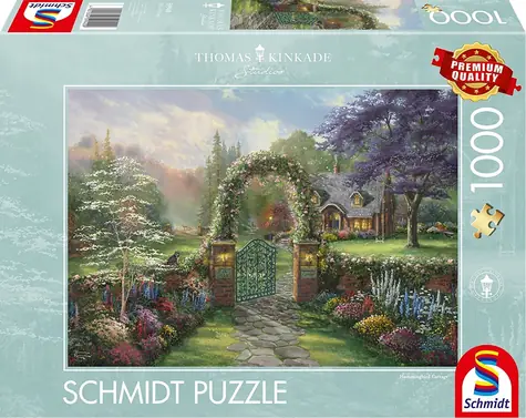 Schmidt Puzzle Cottage mit Kolibris / 1000 Teile