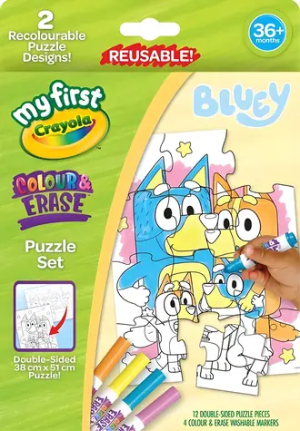 CRAYOLA Bluey Malpuzzle / 12 Teile / doppelseitig / große Teile