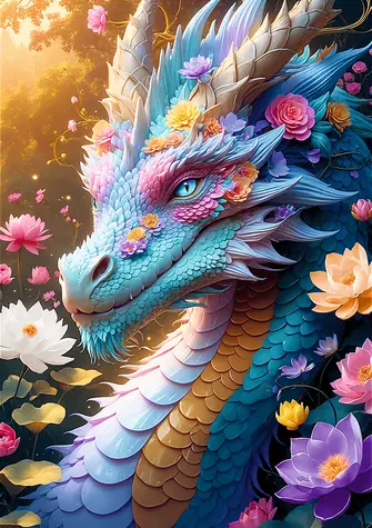 Trefl Puzzle Bunter Drache / 1000 Teile / 48 x 68,3 cm