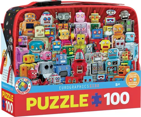EUROGRAPHICS Puzzle in einer Snackbox Roboter / 100 Teile / 48 x 33 cm