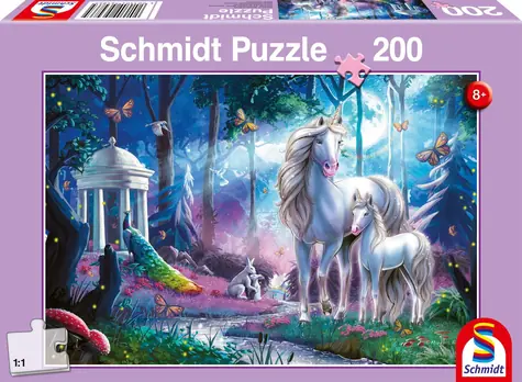 Schmidt Puzzle Einhörner / 200 Teile / 43,2 × 29,1 cm