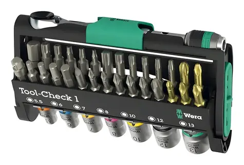 Wera Tool-Check 1 Werkzeugset / 38-teilig / Bits, Ratschen und Steckschlüssel / Klapphalter