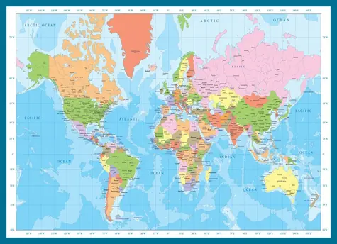 EUROGRAPHICS Puzzle Weltkarte / 1000 Teile / 67,6 x 48,9 cm