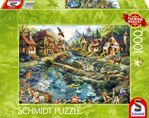Schmidt Puzzle Dorf am Waldrand / 1000 Teile
