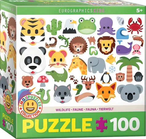 EUROGRAPHICS Puzzle Emoji-Tiere / 100 Teile / ab 5 Jahren / 48,3 x 33 cm