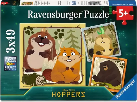 Ravensburger Puzzle: Ab in die Wildnis / 3x49 Teile
