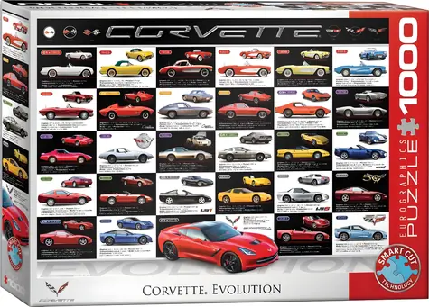 EUROGRAPHICS Puzzle Evolution der Corvette / 1000 Teile / 67,6 × 48,9 cm