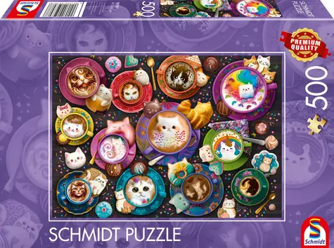 Schmidt Puzzle Kaffeekätzchen / 500 Teile / 48,1 x 34,1 cm