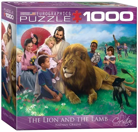 EUROGRAPHICS Puzzle Löwe und Lamm / 1000 Teile / 67,63 x 48,89 cm