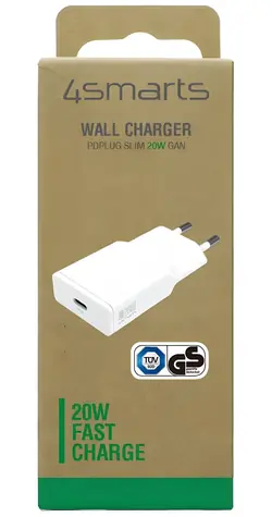 4smarts PDPlug Slim weiß / Wandladegerät / GaN / USB-C / 20 W