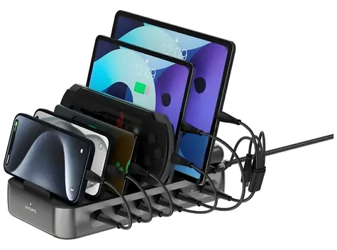 4smarts Team 100W schwarz / Ladestation / 5x USB-C / 1x USB-A / Kabelset