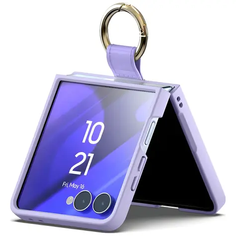Mercury Gold Ring Hülle für Samsung Galaxy Z Flip7, lila / Hülle / Goldener Ring auf der Rückseite