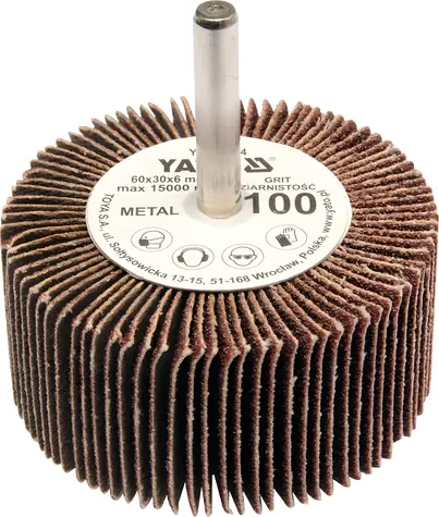 YATO Fächerscheibe radial 60x30 mm / Körnung P-100 / Schaft 6 mm