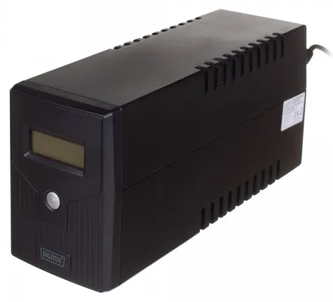 Digitus Line-Interactive USV 600 VA/360 W / USV-Notstromversorgung / 1x 12 V/7 Ah / AVR / 2x Schuko / USB / RJ11 / LCD