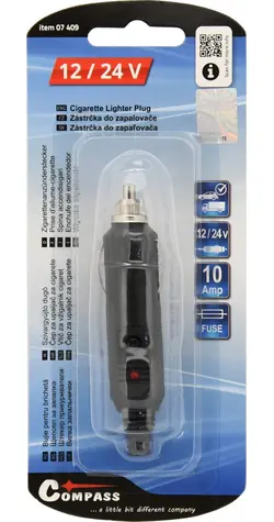 Compass Zigarettenanzünderstecker 12/24V mit Sicherung / Zigarettenanzünderstecker / 12V/24V