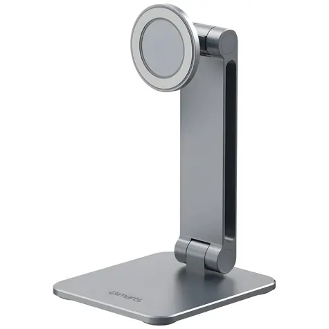 4smarts ErgoPro Tischständer, grau / Halterung / magnetisch / MagSafe / faltbar / Aluminium