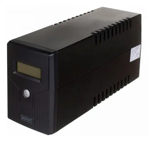 Digitus Line-Interactive LCD Basic / USV-Notstromversorgung / 600 VA / 360 W / AVR / 12 V / 7 Ah / 2x Schuko CEE 7/3