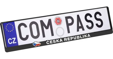 Kennzeichenmatte mit Compass , 3D-Flagge der ČR / Kennzeichenmatte