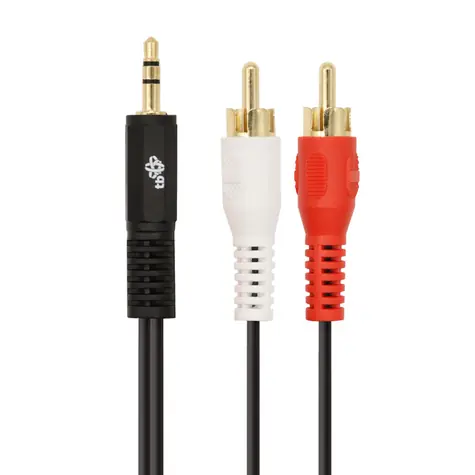 TB Touch Klinkenstecker 3,5 mm - 2x Cinch Stecker/Stecker schwarz / Audiokabel / 1,5 m