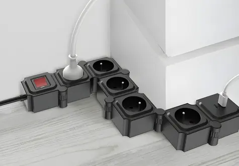 TB Touch Energy modulare Steckdosenleiste 1,5 m / Verlängerungskabel / 7 Steckdosen / USB-A + USB-C QC/PD