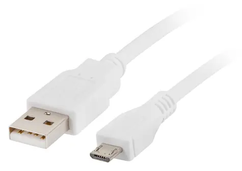 Lanberg Kabel USB-A - Micro-USB weiß / Datenkabel / USB 2.0 / 1 m