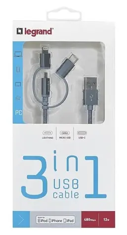 PGS USB-Kabel 3-in-1 / Ladekabel / Universal