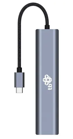 TB Touch USB-C Hub 6-in-1 grau / Hub / HDMI / RJ-45 / USB 3.1 / PD