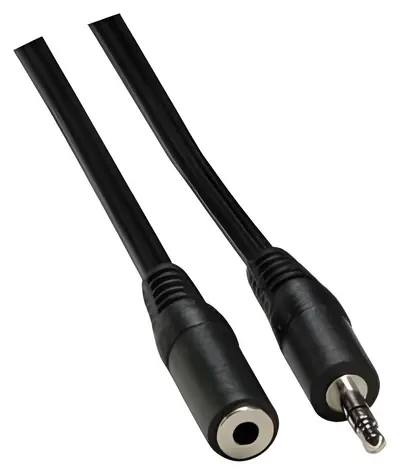 OEM -Audio-Verlängerungskabel, 3,5-mm-Klinkenstecker (M) - 3,5-mm-Klinkenstecker (F), schwarz / Audiokabel / 10 m