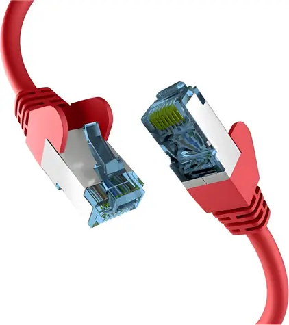 EFB S/FTP Cat7 0,25 m rot / Patchkabel / RJ45-RJ45 / LSZH / 600 MHz
