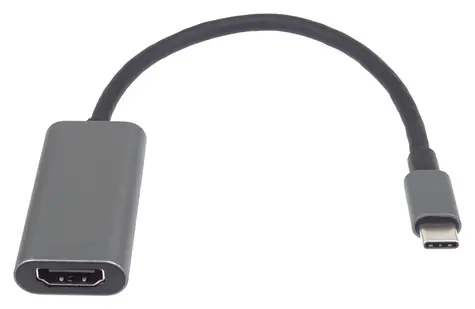 PremiumCord USB-C zu HDMI Konverter, grau / Reduzierung / 4K 30Hz / Metallgehäuse
