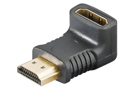 OEM HDMI A(M)-A(F)-Adapter, nach unten abgewinkelt / Adapter / vergoldete Anschlüsse