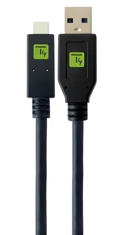 Techly USB-A-auf-USB-C-Kabel, 2 m, schwarz, USB 3.2 Gen 1, 5 Gbit/s, Schnellladefunktion