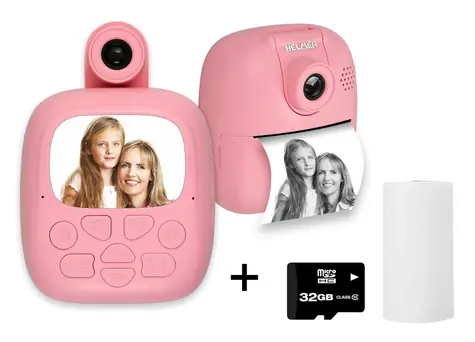 HELMER TP02 pink / Mini-Thermodrucker mit Kamera / 2,0"-IPS-Display / 1200 mAh / USB-C / Android/iOS