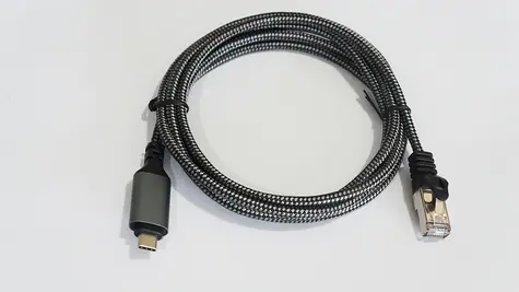 TB Touch RJ-45 - USB-C schwarz / Datenkabel / Cat6 / 1 Gbit/2 m