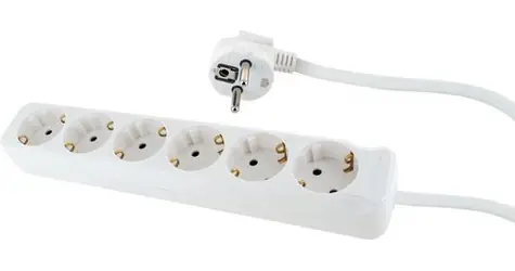 Schwaiger Verlängerungskabel 6x Schuko weiß / Verlängerungskabel / 6 Steckdosen / 1,4 m / Kindersicherung / IP44