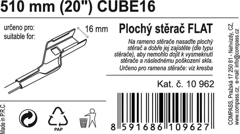 Compass FLAT BULK CUBE16 510 mm / Scheibenwischer / Flach / Cube16-Halterung / Serviceverpackung